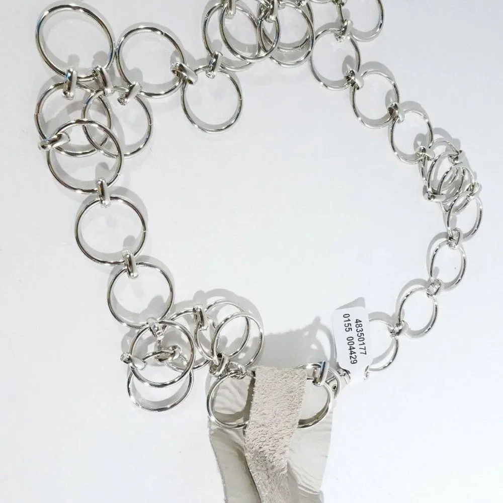 Urban Outfitters Metal Chain Hook Belt Silver NWT 38.50  S/M M/L
